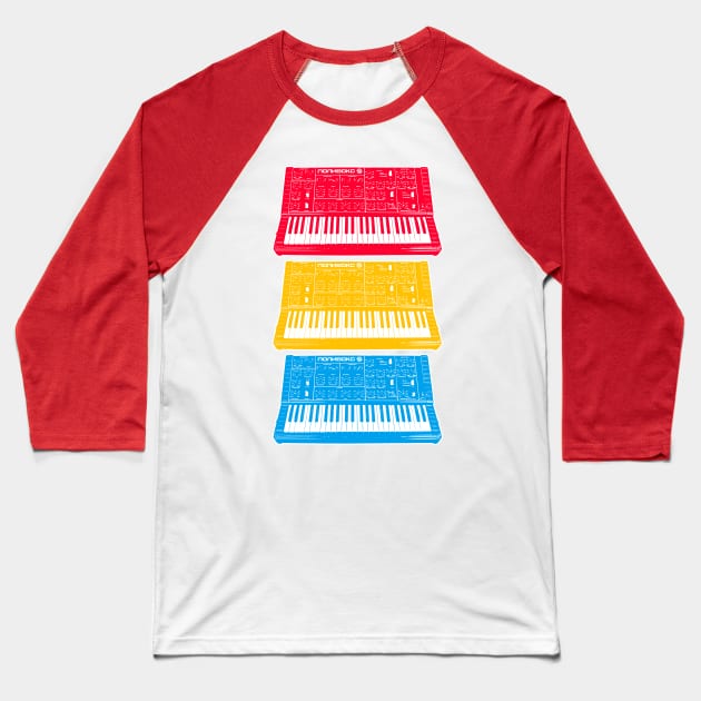 Polivoks / Russian Analogue Synthesizer Pop Art Baseball T-Shirt by DankFutura